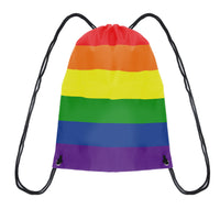 Rainbow Stripe Drawstring Bag