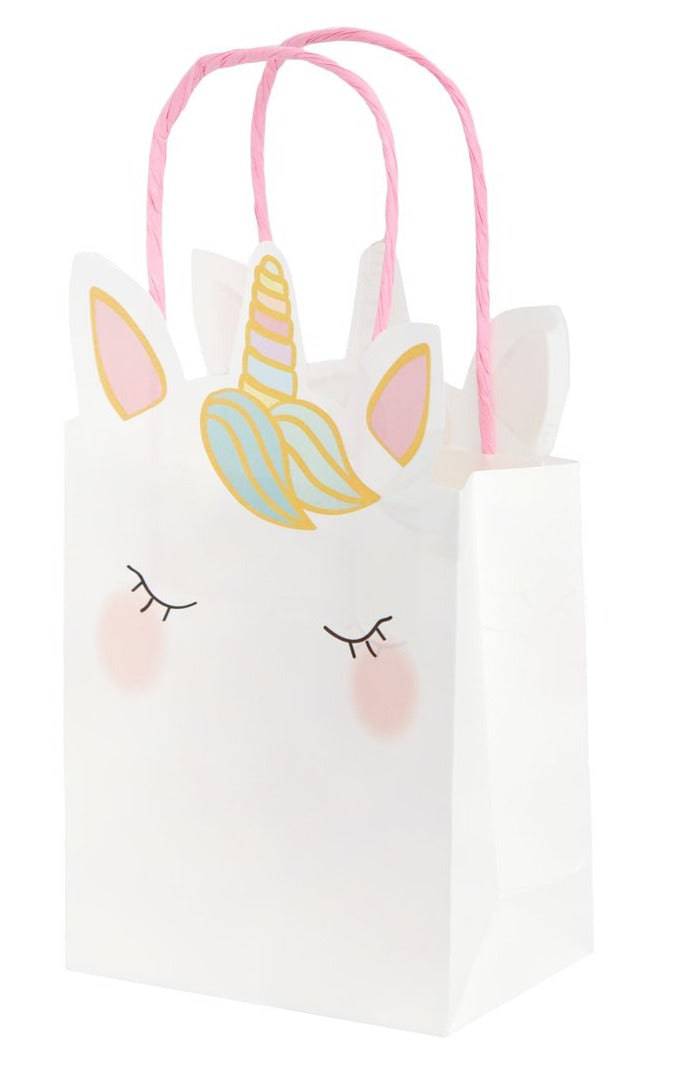 Set of 6 White Unicorn Party Bags - Anilas UK