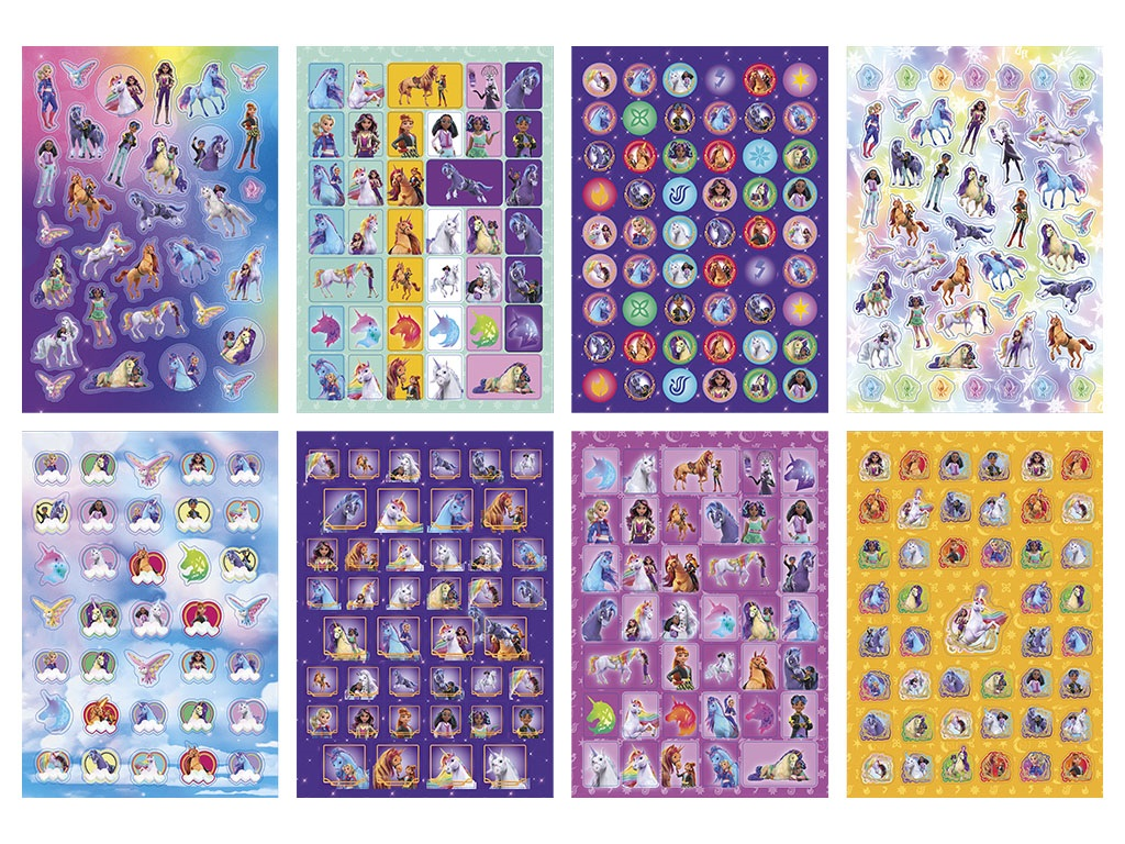 Unicorn Academy Glitter Sticker Booklet - Over 300 Reusable Stickers - Anilas UK