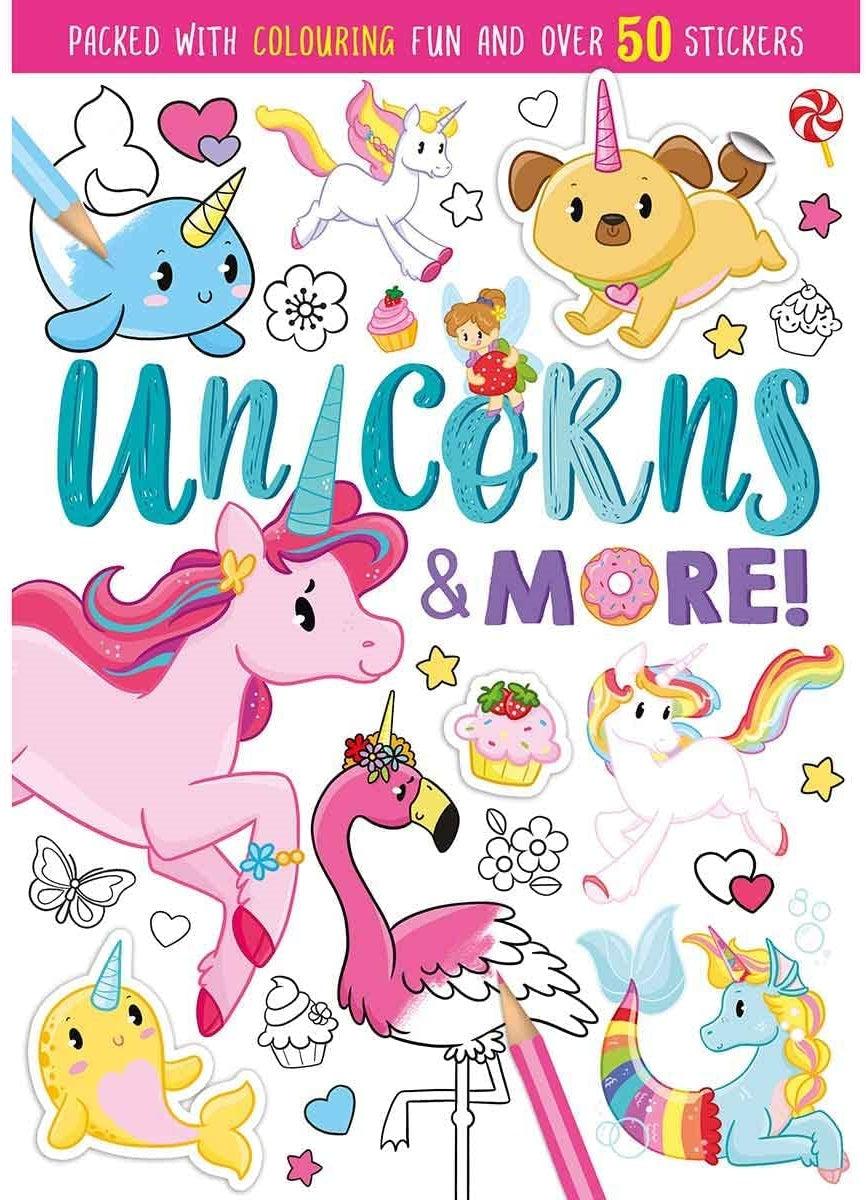Unicorns & More Colouring and Sticker Book - Anilas UK