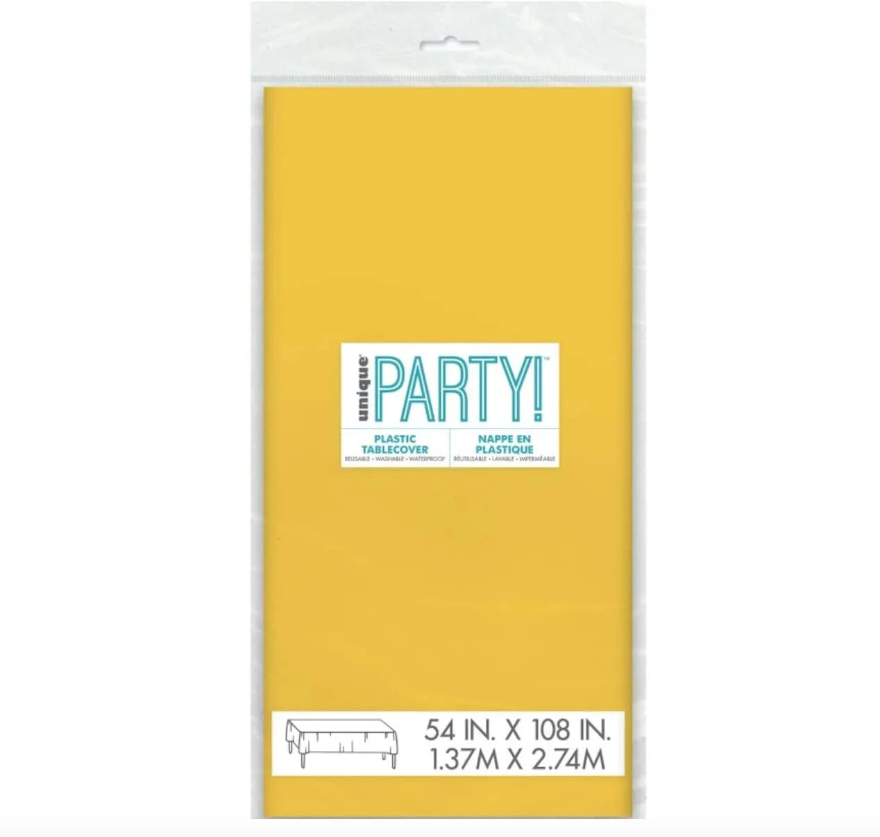 Sunflower Yellow Plastic Table Cover (137x274 cm) - Anilas UK