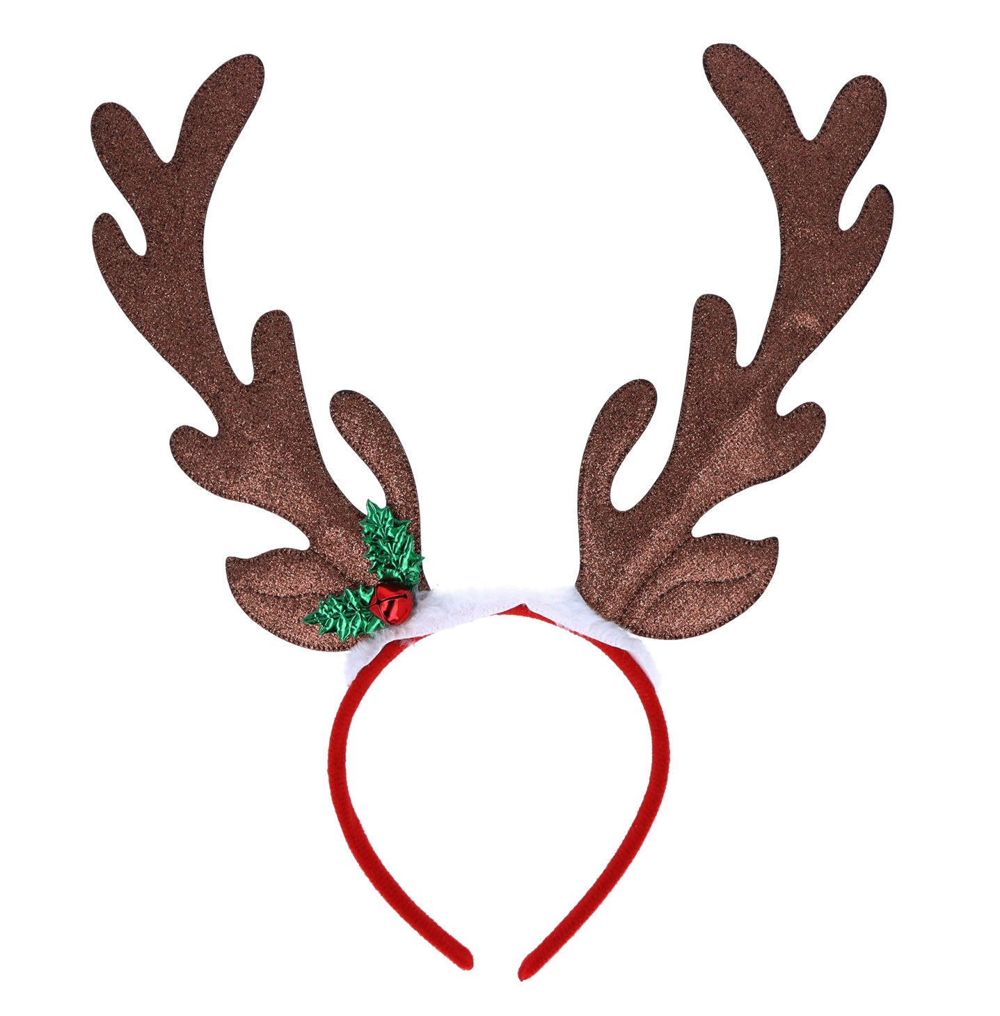Glitter Reindeer Antler Headband with Holly - Anilas UK
