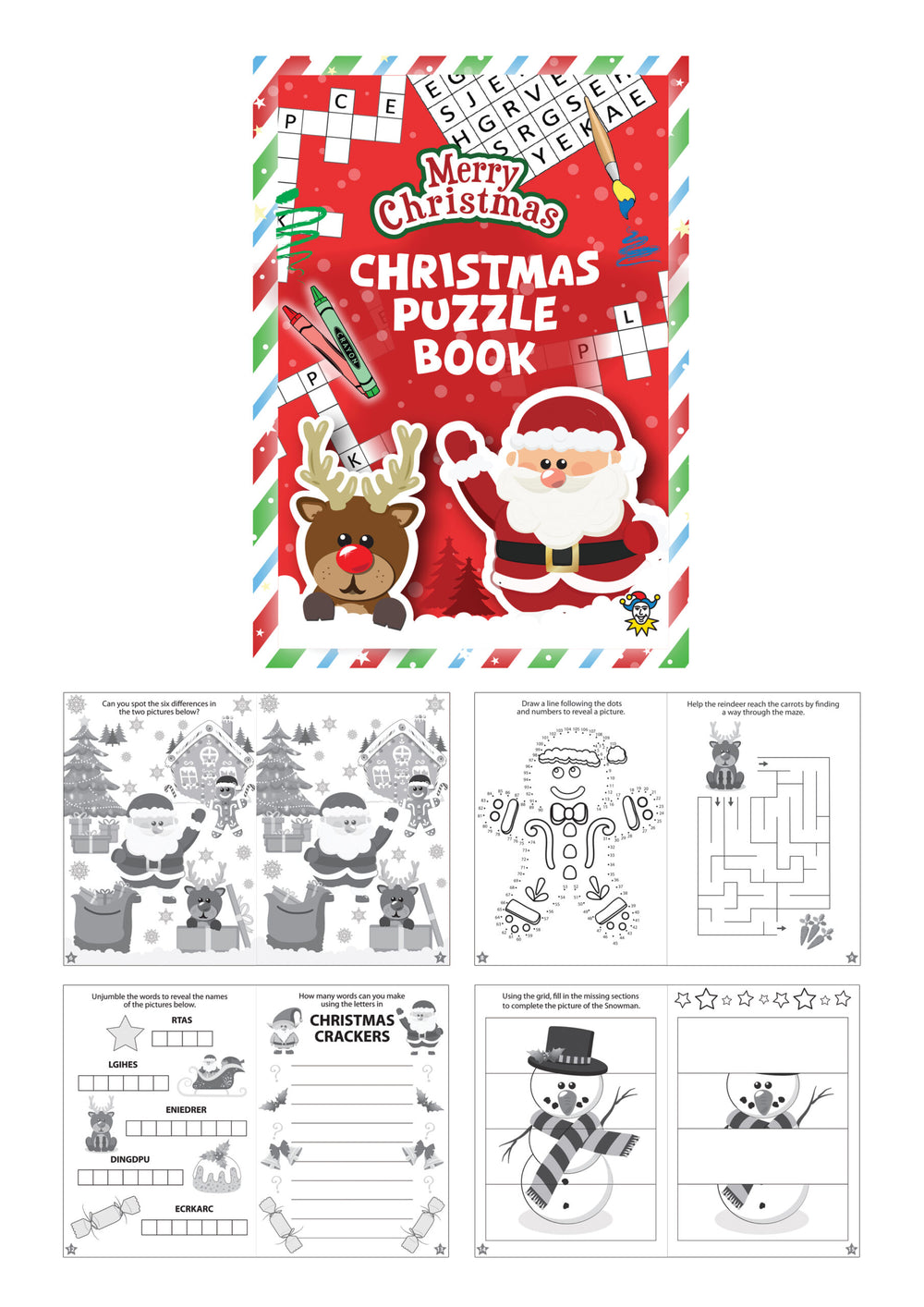 Mini Christmas Colouring Puzzle Books - Anilas UK