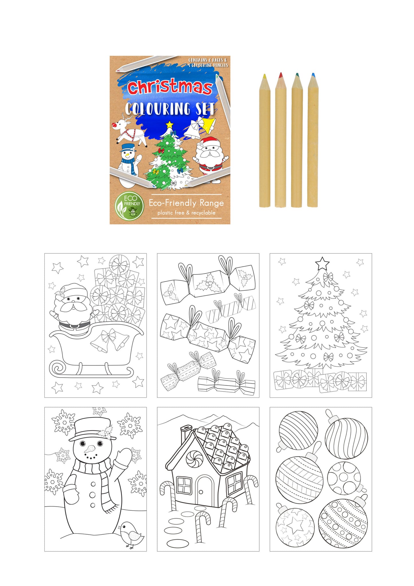 Eco Friendly Mini Christmas Colouring Set - Anilas UK