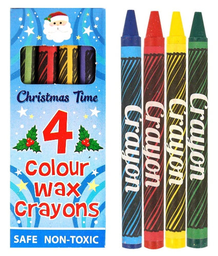 Christmas Mini Wax Crayons (Pack of 4 Crayons) - Anilas UK
