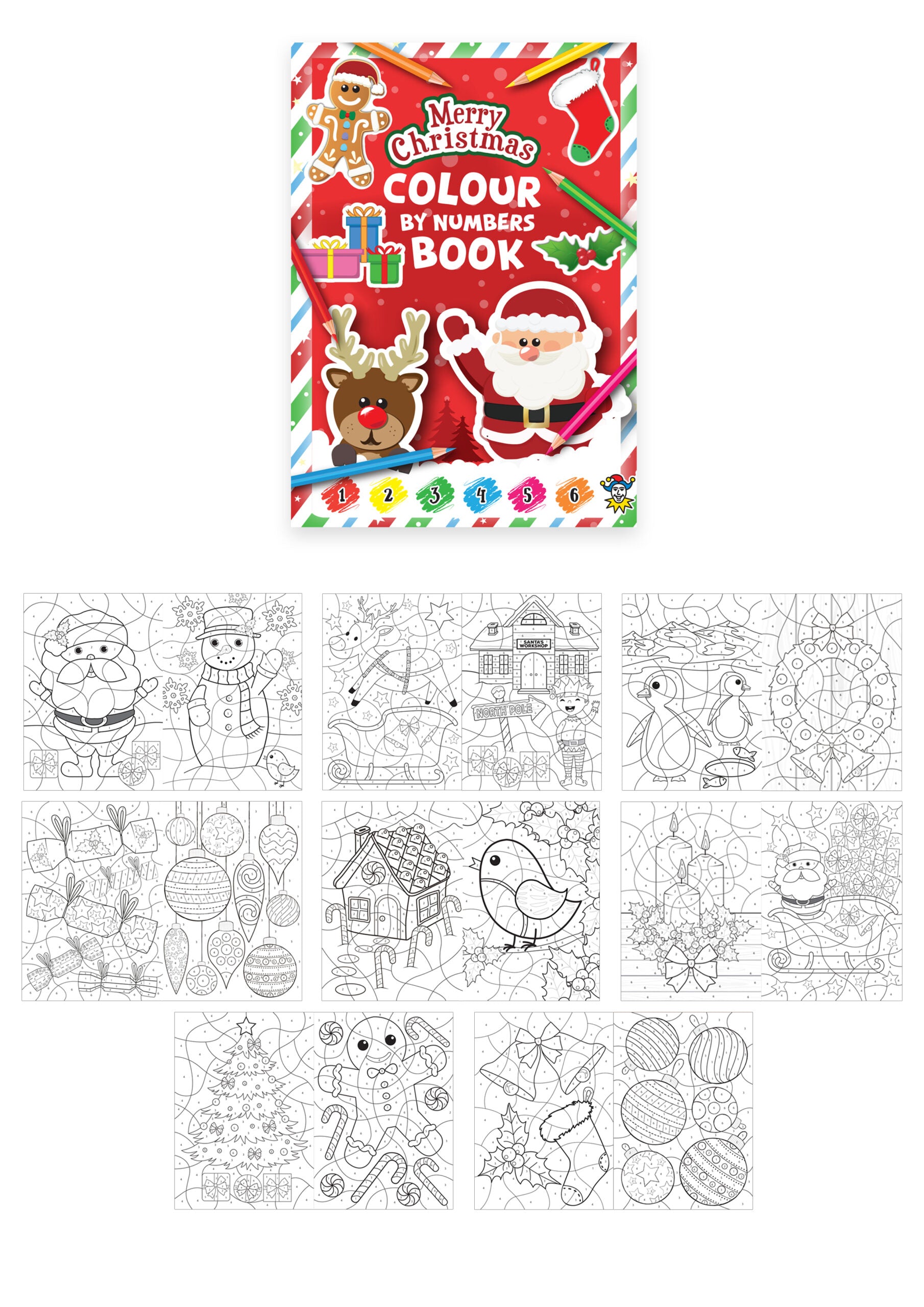 Mini Christmas Colour by Numbers Books - Anilas UK