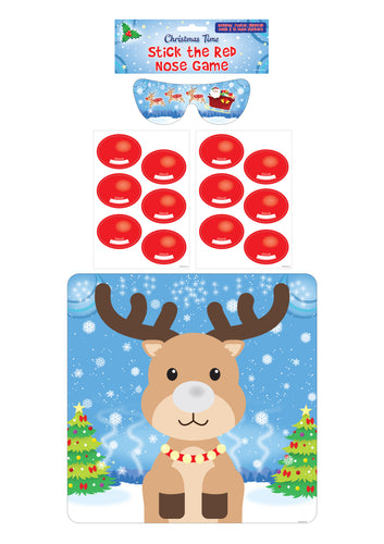 Christmas Stick the Red Nose on the Reindeer Party Game - Anilas UK