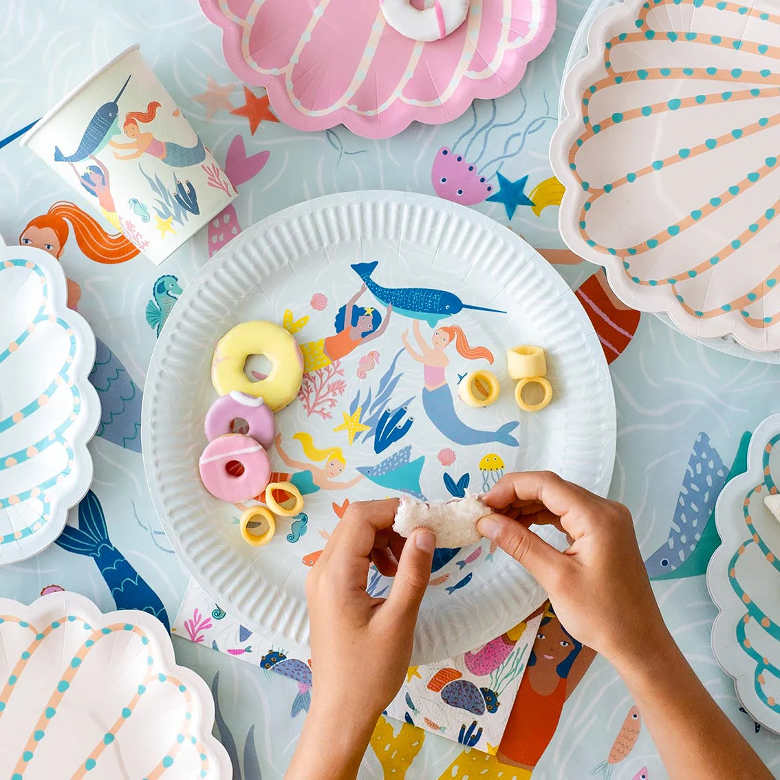 Mermaid & Sea Creatures Paper Plates - 8 Pack - Anilas UK