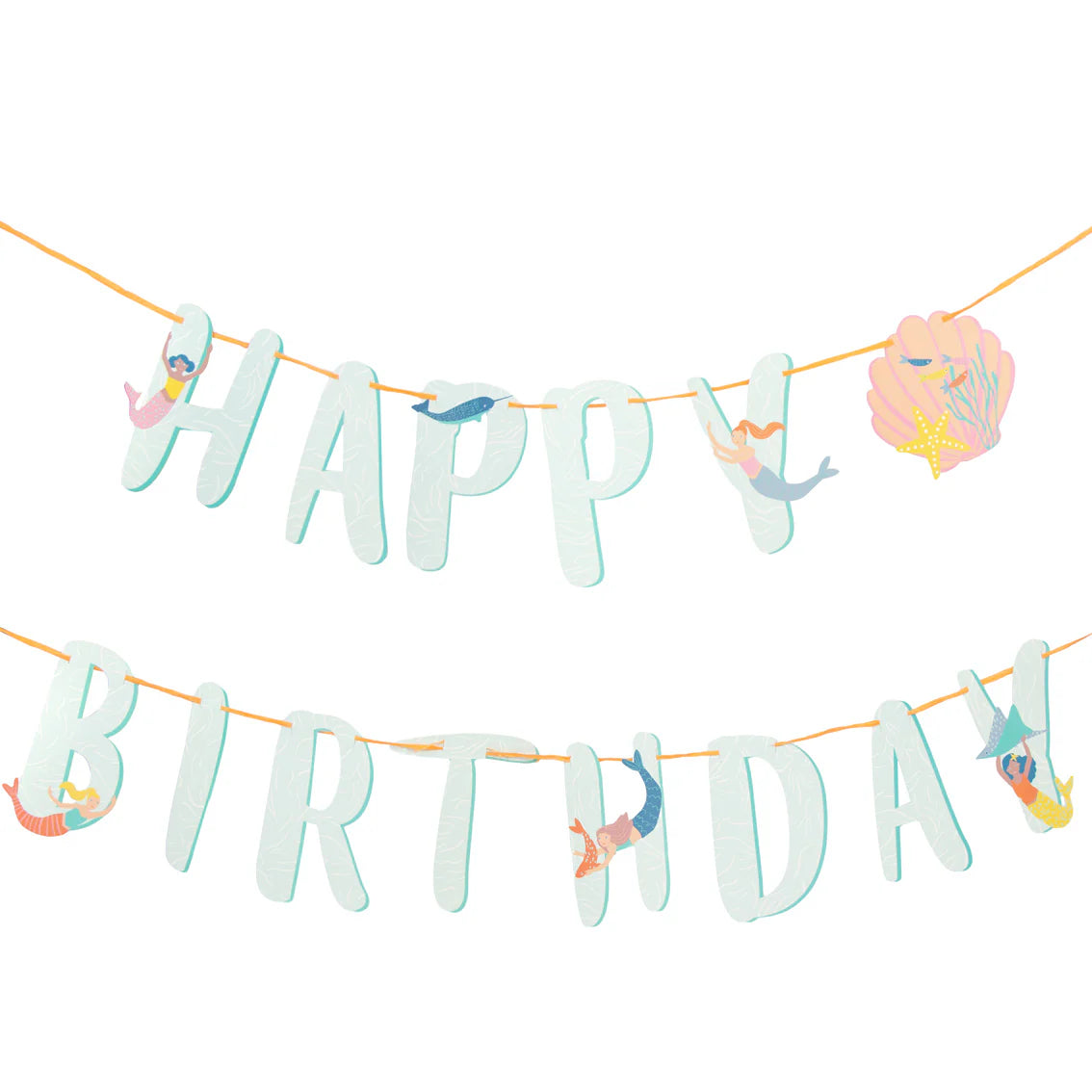 Mermaid 'Happy Birthday' Paper Garland - 3m - Anilas UK