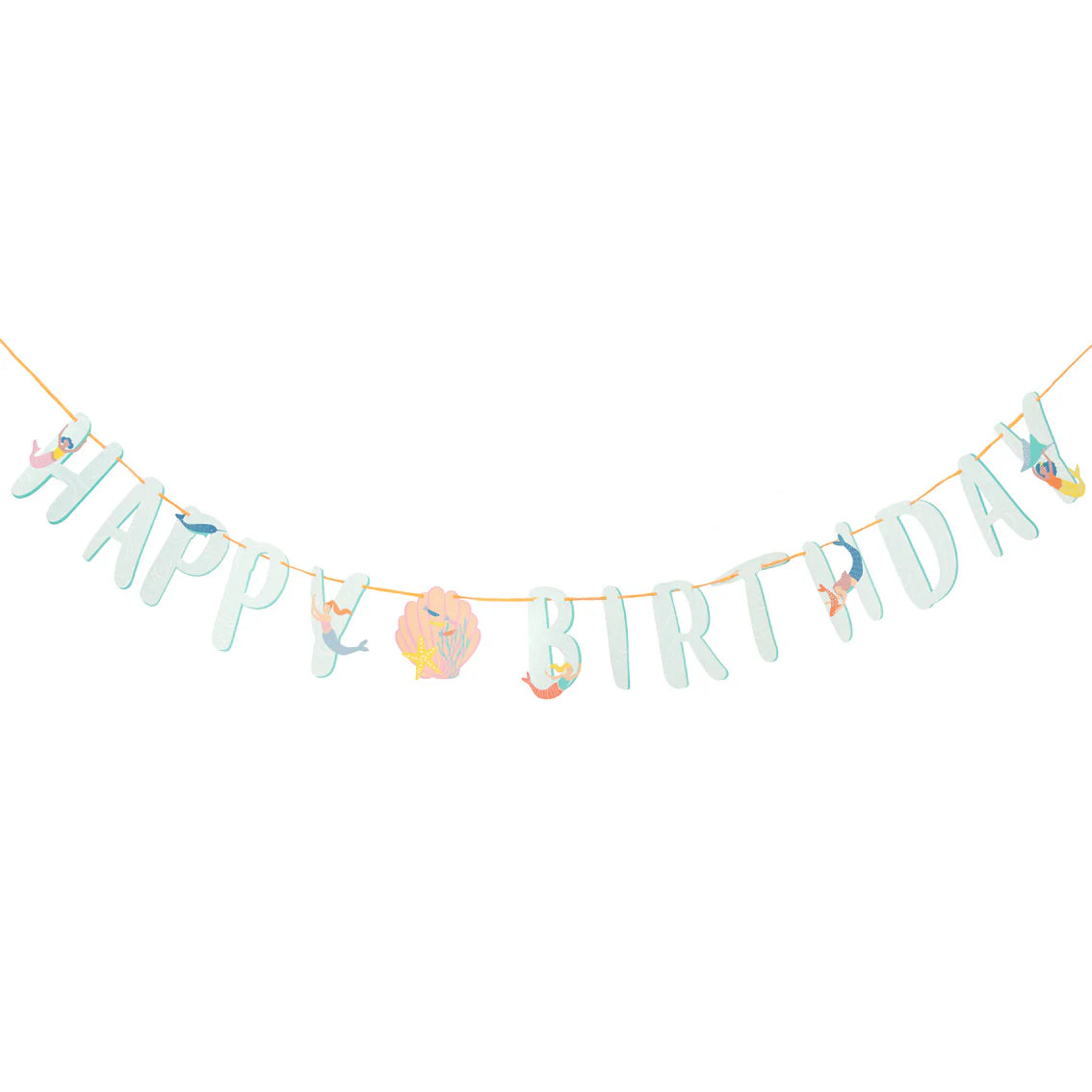 Mermaid 'Happy Birthday' Paper Garland - 3m - Anilas UK
