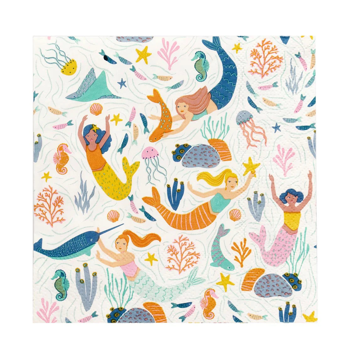 Mermaid & Sea Creatures Paper Napkins - 20 Pack - Anilas UK