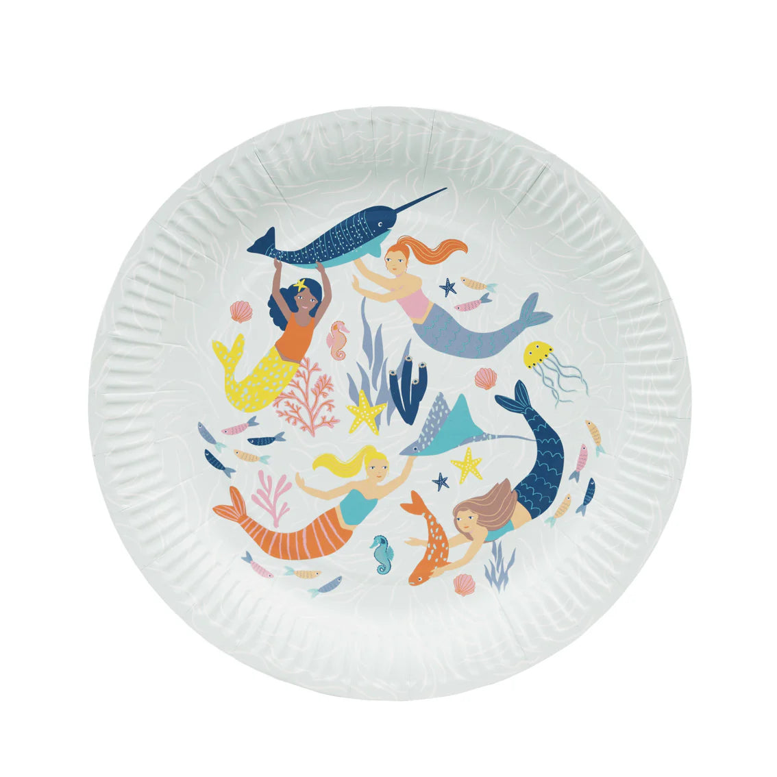 Mermaid & Sea Creatures Paper Plates - 8 Pack - Anilas UK