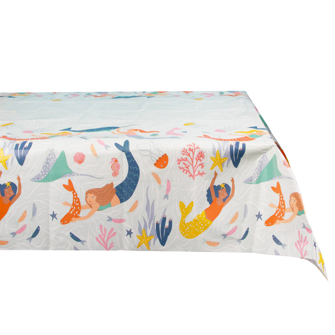 Mermaid & Sea Creatures Paper Table Cover - Anilas UK