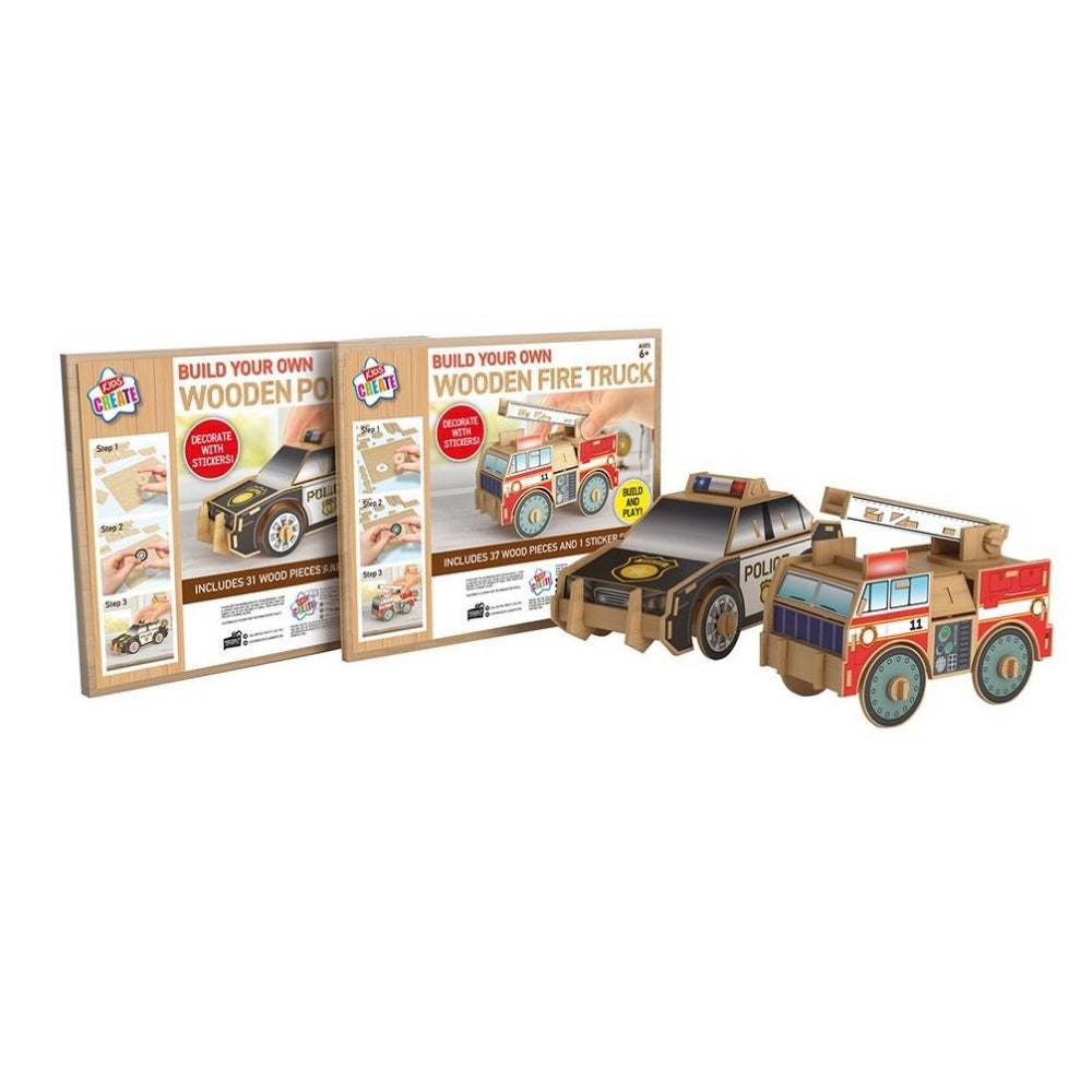 Build Your Own Wooden Fire Truck or Police Car