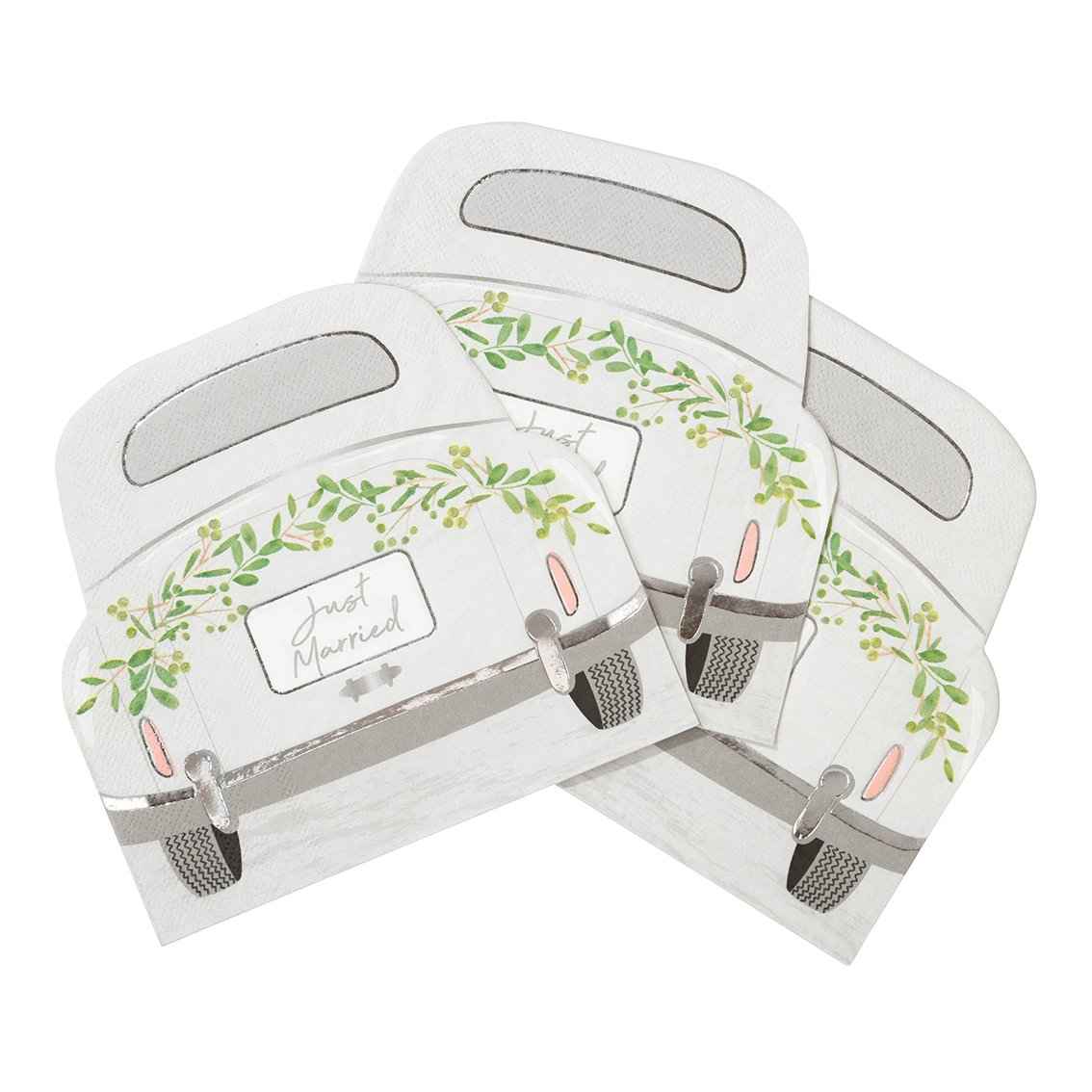 Botanical Bride Car Shaped Wedding Napkins - Anilas UK