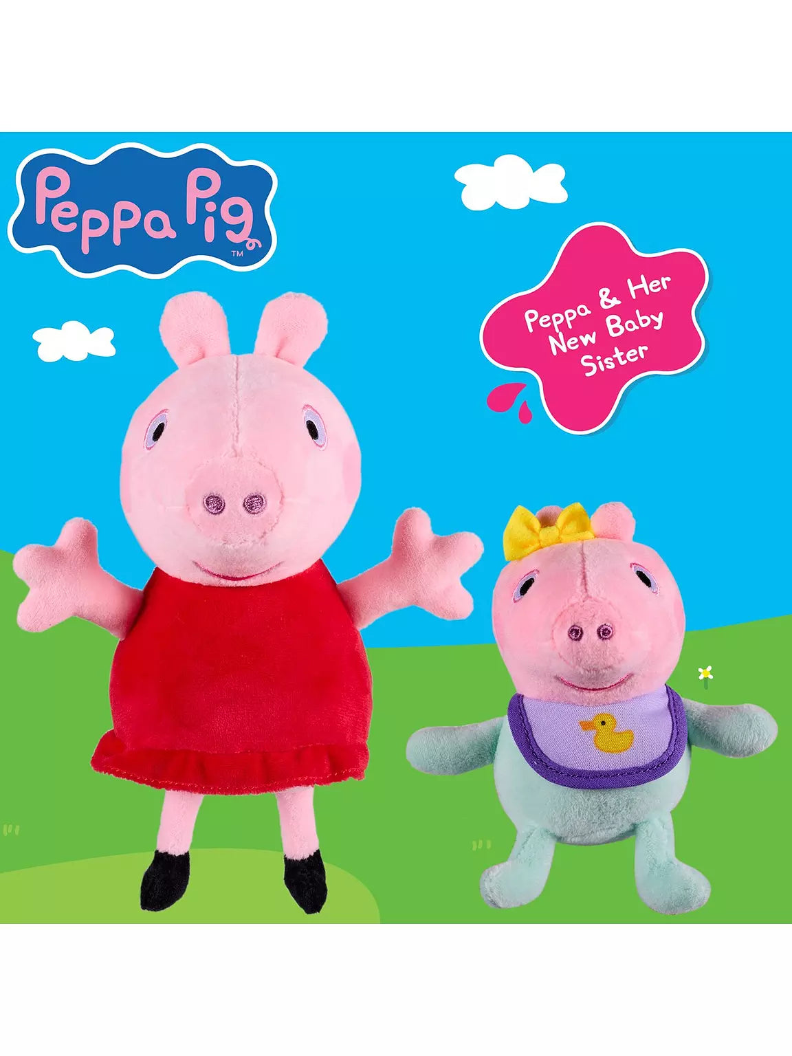 Peppa Pig & Baby Evie Plush Toy Set, 16 cm, 2-Pack - Anilas UK