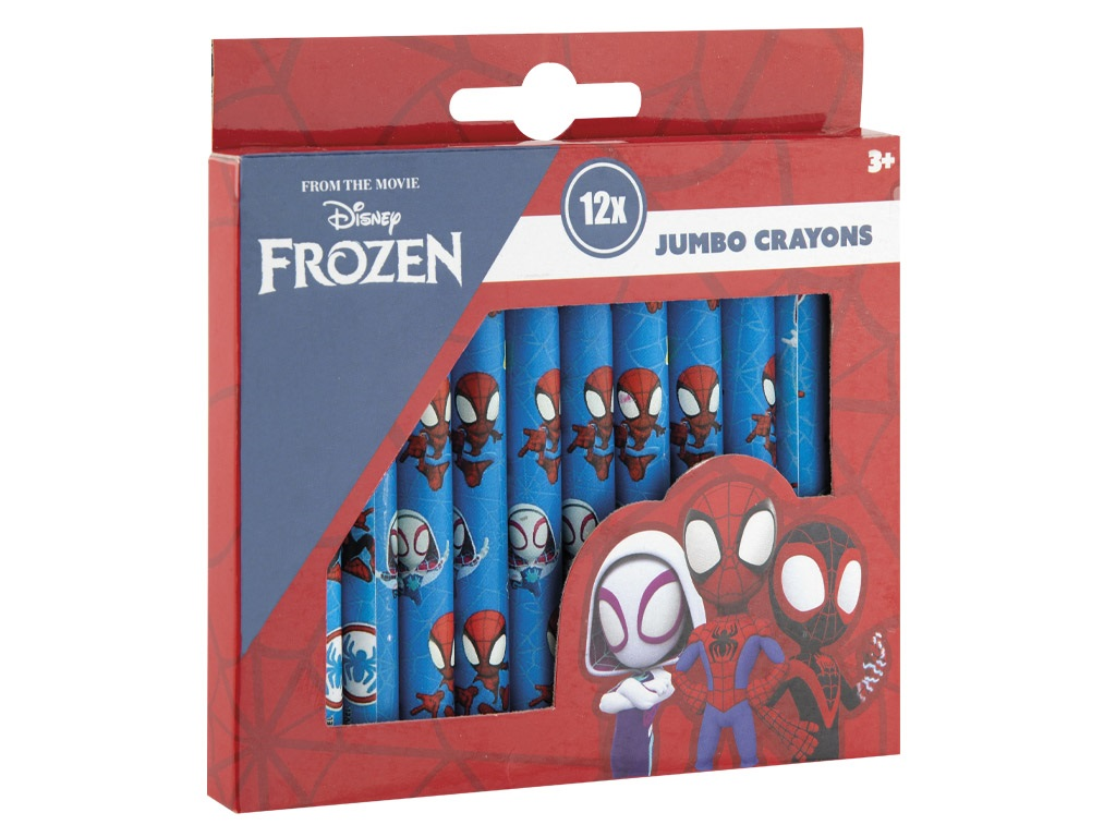 Marvel Spidey and his Amazing Friends Set of 12 Jumbo Wax Crayons - Anilas UK