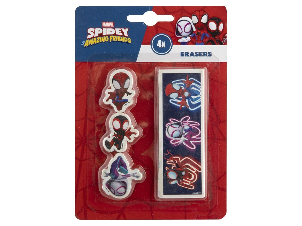 Marvel Spidey and His Amazing Friends Erasers – 4 Pack Kids Erasers Set - Anilas UK