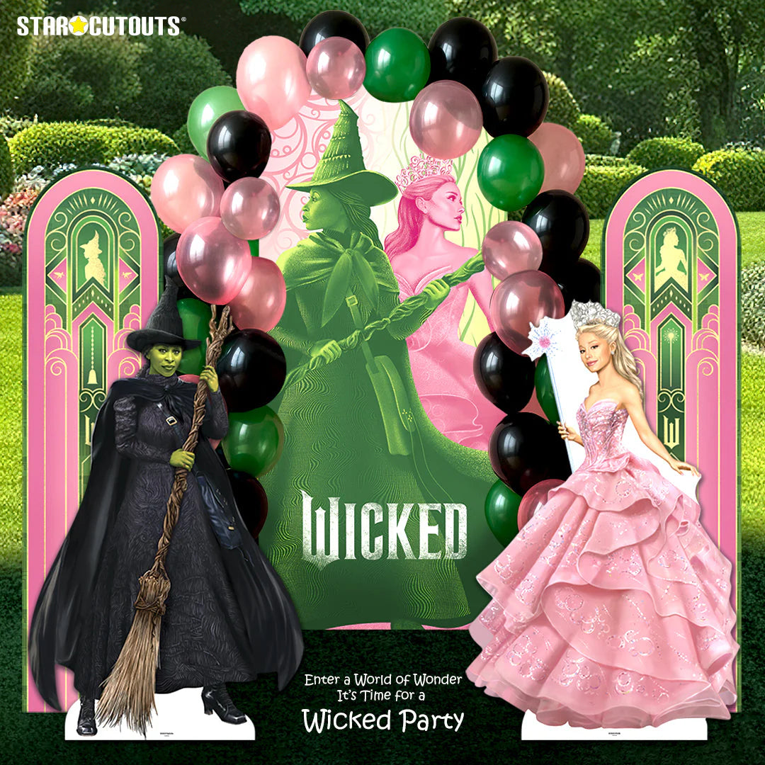 Wicked Glinda and Elphaba Logo Backdrop Single Cardboard Cut Out 185cm - Anilas UK