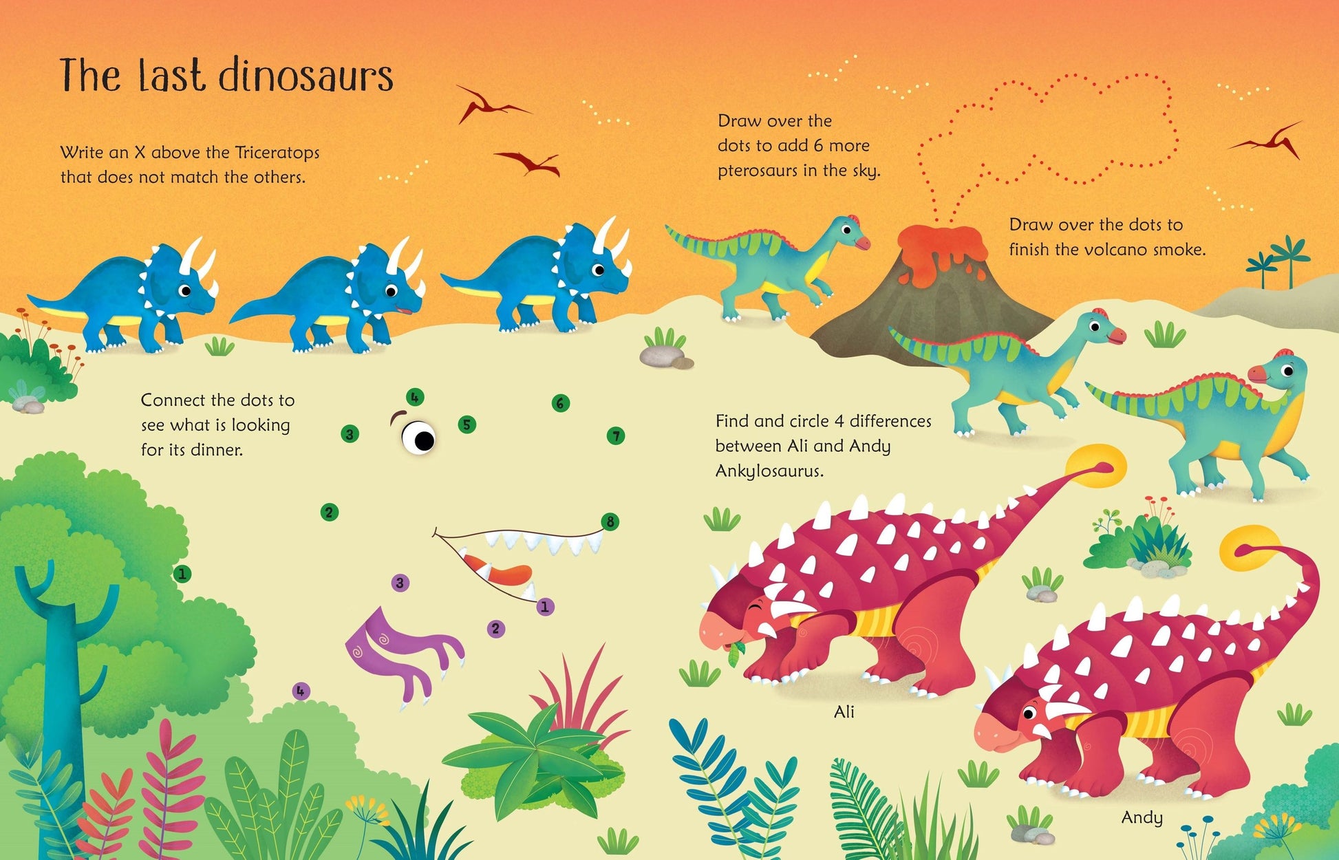 Wipe-Clean Dinosaur Activities Book - Anilas UK