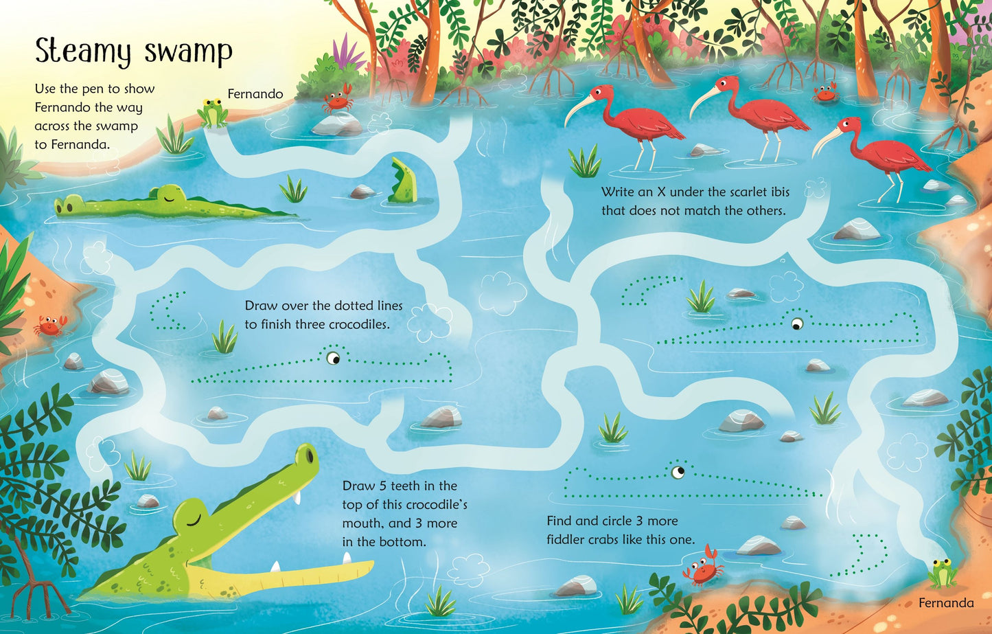 Wipe-Clean Jungle Activities Book - Anilas UK