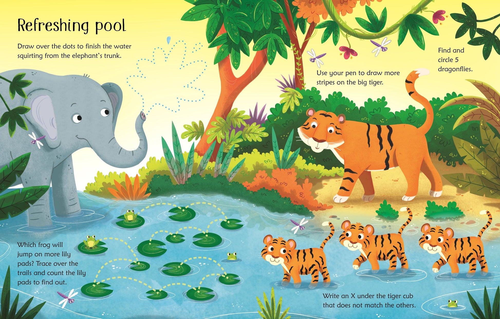 Wipe-Clean Jungle Activities Book - Anilas UK