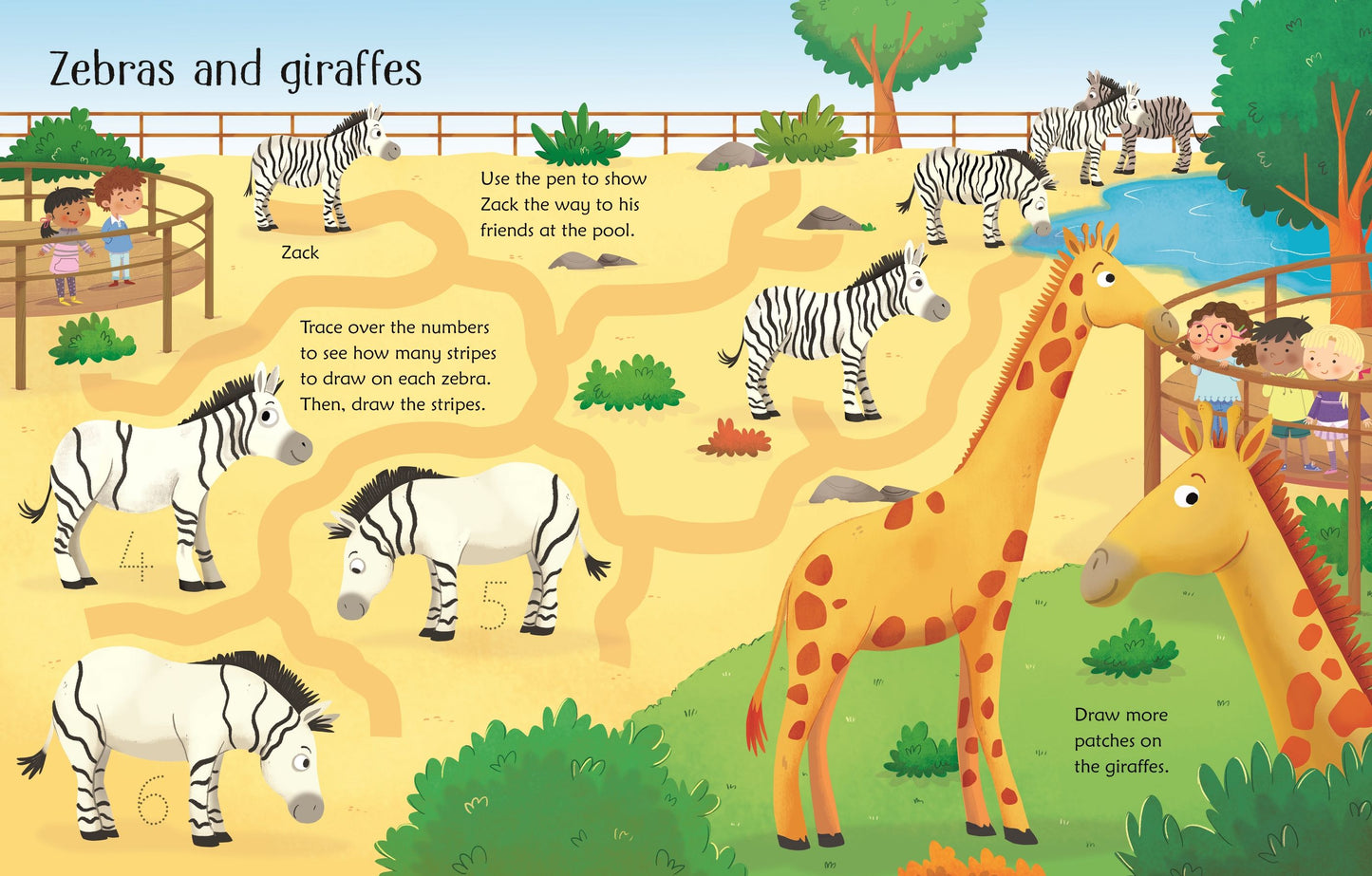 Wipe-Clean Zoo Activities Book - Anilas UK