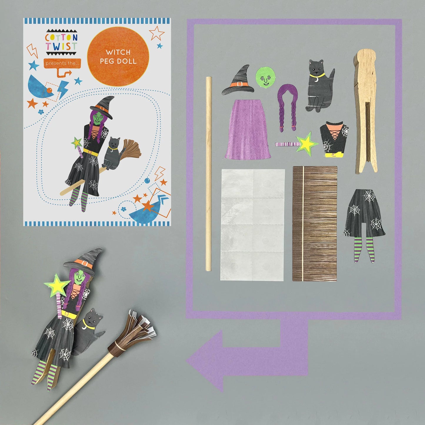 Make Your Own Witch Peg Doll - Anilas UK