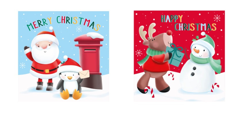 Santa & Friends Cards (Pack of 20) - Anilas UK