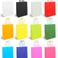 12 Colours Party Bags With Coloured Handles (12 pack)