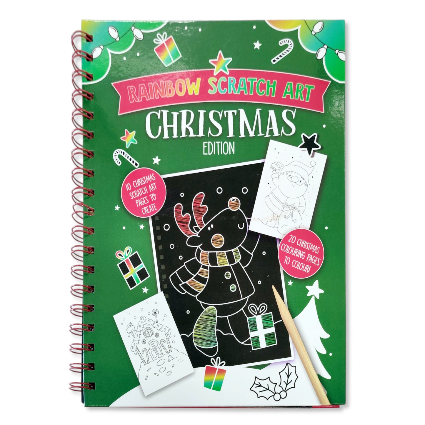Rainbow Scratch Art Christmas Edition, Ages 4+ - Anilas UK