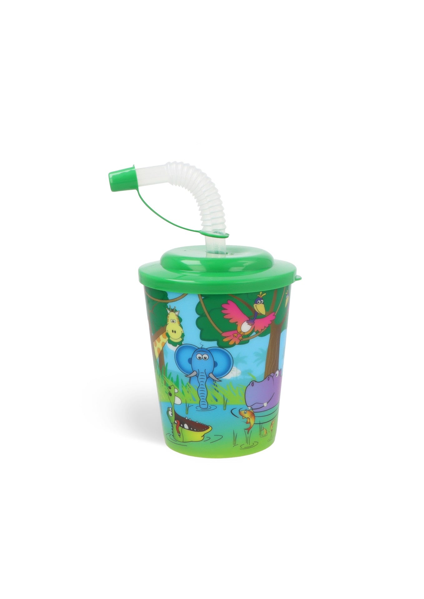 Jungle Animals - Drinking Cup Tumbler With Straw