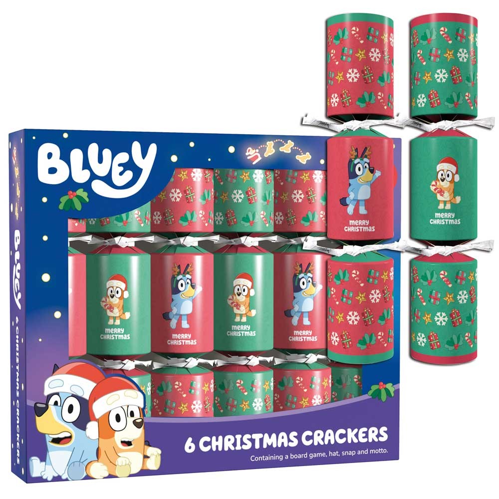 Bluey Christmas Crackers 8" long (Pack of 6) - Anilas UK