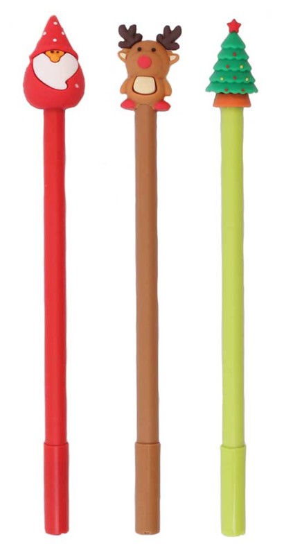 Christmas Pen With Cute Rubber Topper - Anilas UK