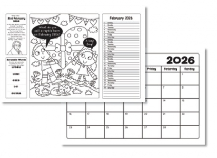 Kids Colour Your Own 2026 Calendar - Anilas UK