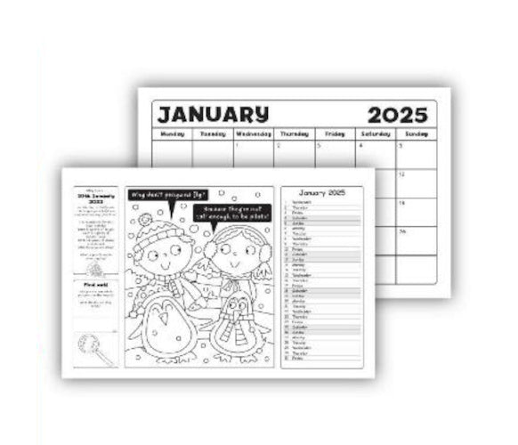 Kids Colour Your Own 2025 Calendar - Anilas UK