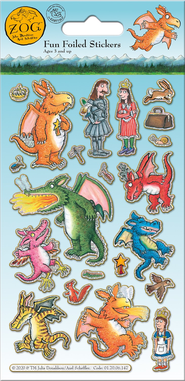 Zog Reusable Foiled Stickers - Anilas UK