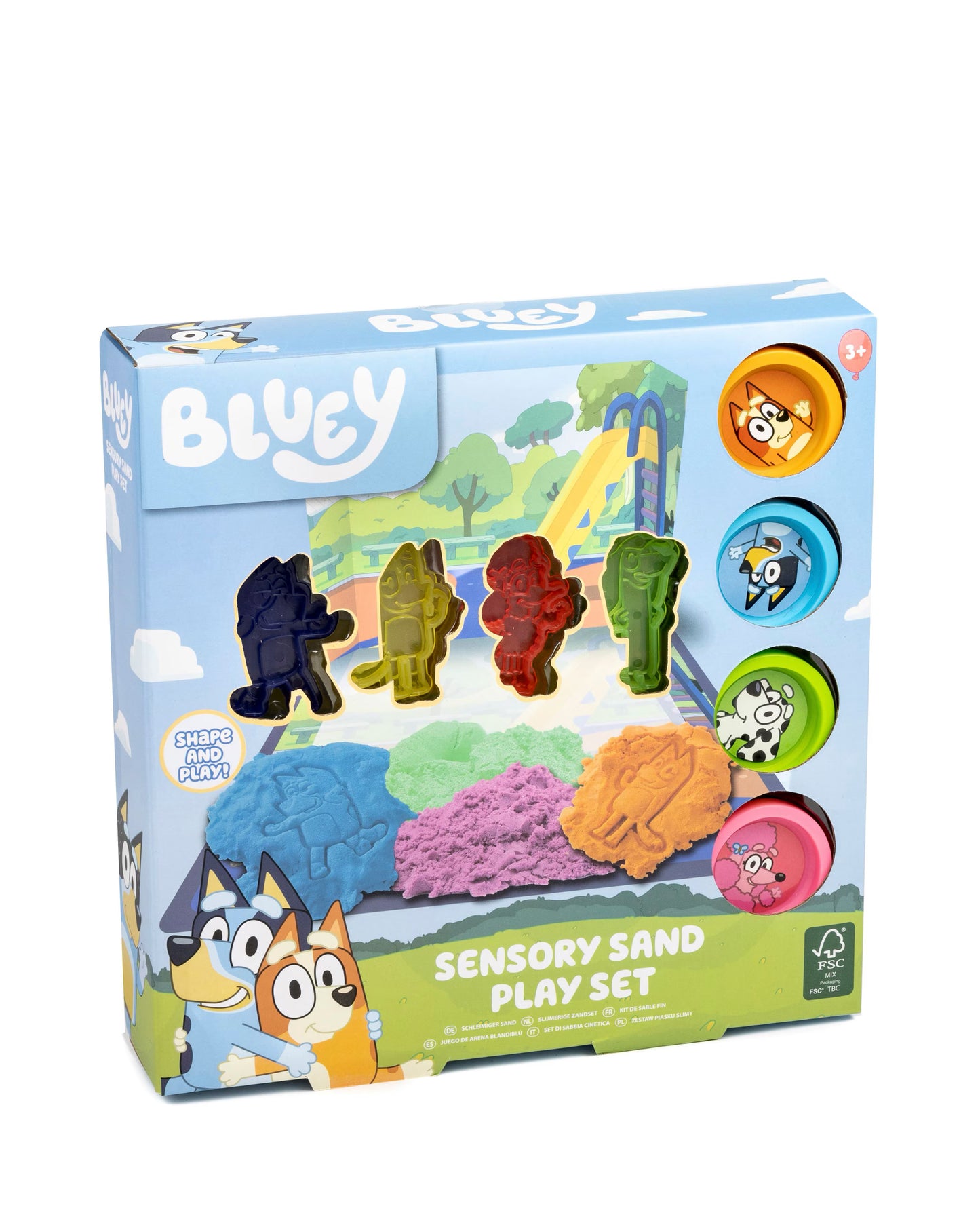 Bluey Sensory Sand Craft Set with 4 Coloured Sands and Molds - Anilas UK