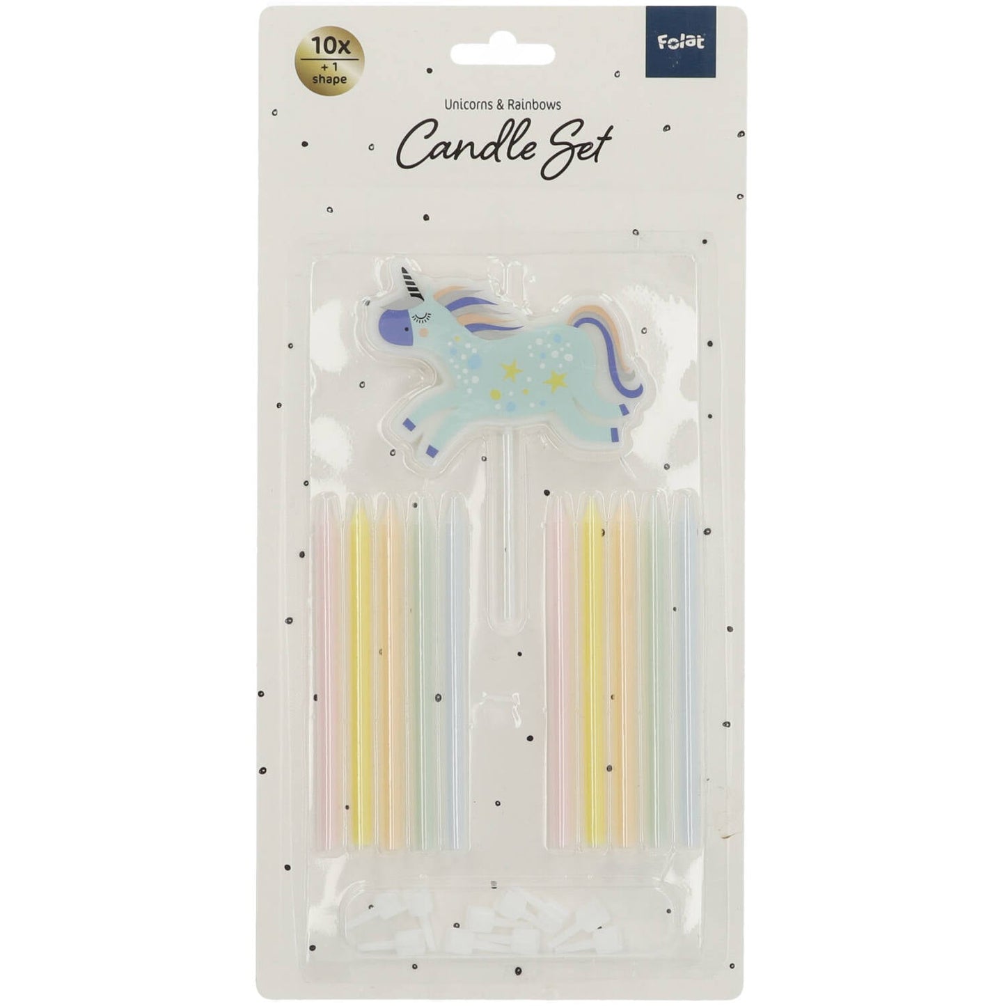 Unicorns & Rainbows Birthday Cake Candles -  (10cm, 11 pieces) - Anilas UK