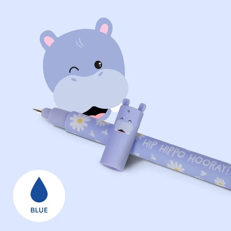 Legami Hippo Erasable Gel Pen with Blue Ink - Anilas UK