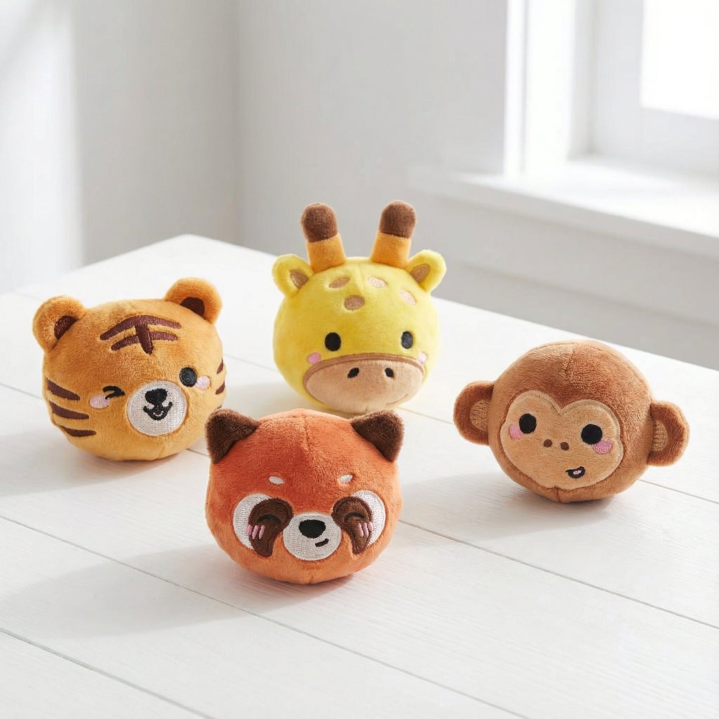 Plush Jungle Animal Bouncers (6.8cm) 4 Assorted Designs - Anilas UK