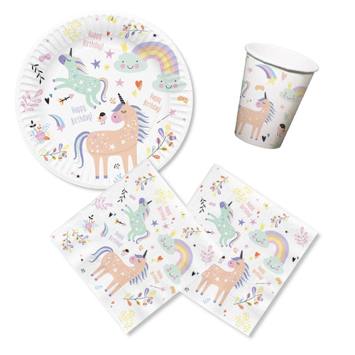 Anila's Unicorns & Rainbows Party Pack for 16 people - Anilas UK