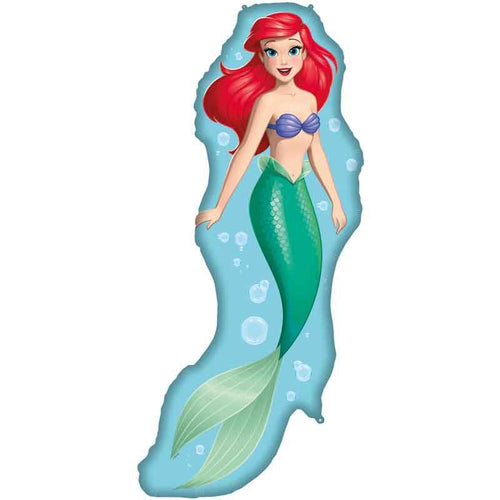Disney Ariel Curious Shaped Foil Balloon, 99 x 40 cm for Kids’ Parties