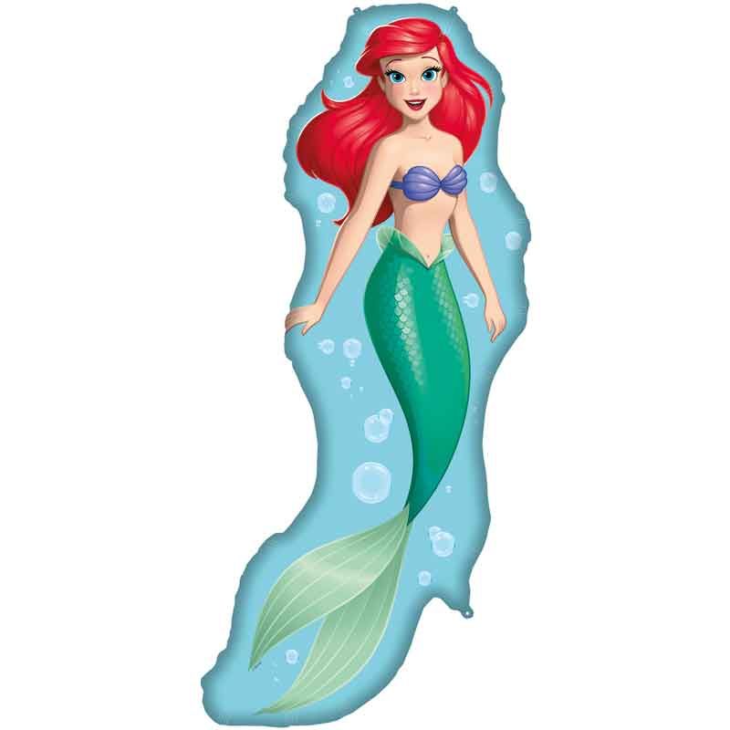 Disney Ariel Curious Shaped Foil Balloon, 99 x 40 cm for Kids’ Parties