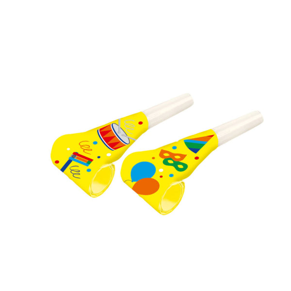 Assorted 4 Blowouts, 30 cm, Plastic and Paper for Kids’ Party Fun