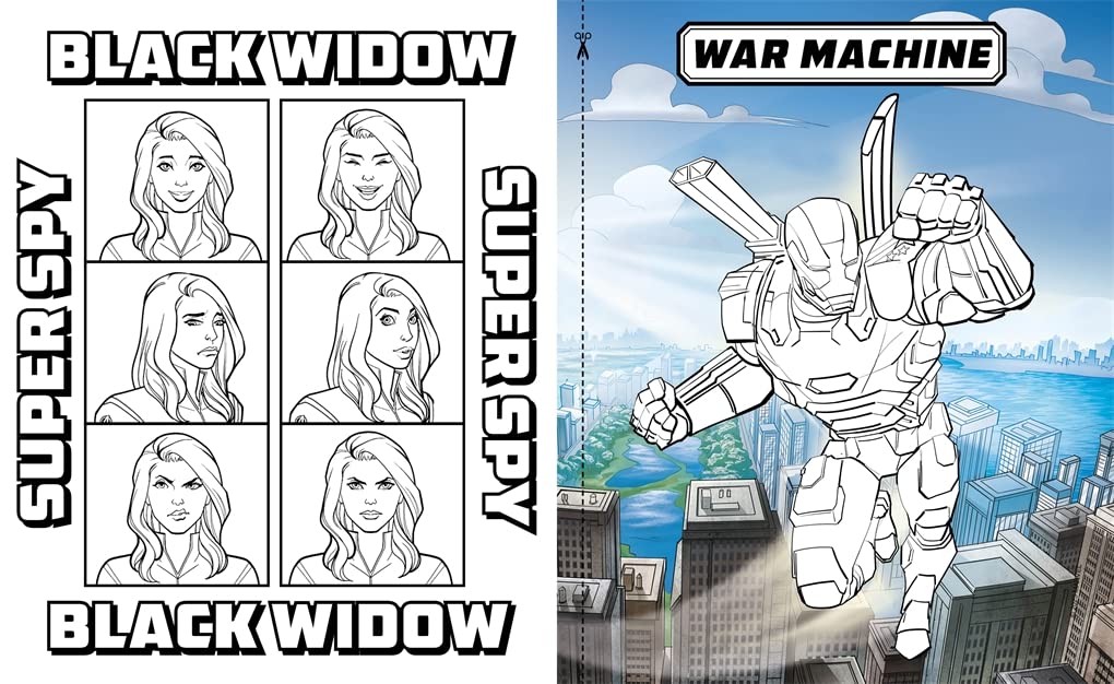 Adventure scene in Marvel Avengers 3 in 1 Colouring