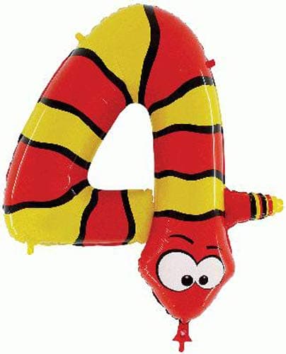 Oaktree Number 4 Snake Zooloons Balloon, 102cm - Anilas UK