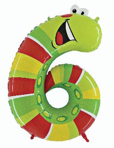Oaktree Number 6 Caterpillar Zooloons Balloon, 102cm - Anilas UK