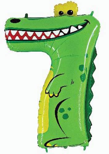 Oaktree Number 7 Crocodile Zooloons Balloon, 102cm - Anilas UK