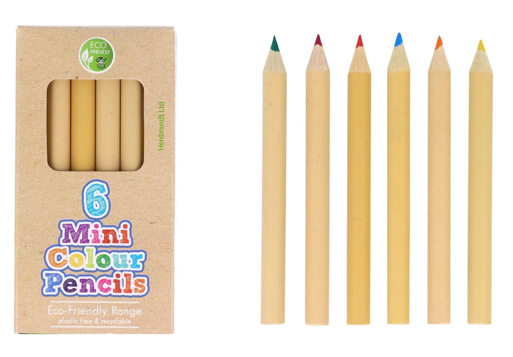 Pack of 6 Eco-Friendly Mini Colouring Pencils - Anilas UK